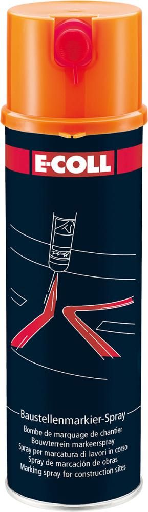 Produktbild E-Coll Baustellenmarkierspray orange Sprühdose mit 500 ml