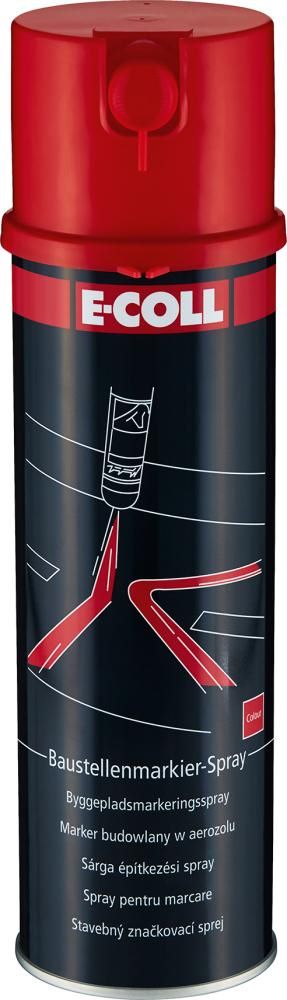 Produktbild E-Coll Baustellenmarkierspray EE rot Sprühdose mit 500 ml