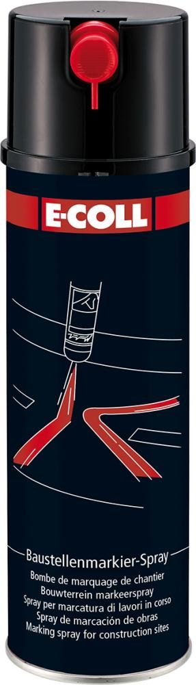 Produktbild E-Coll Baustellenmarkierspray schwarz Sprühdose mit 500 ml