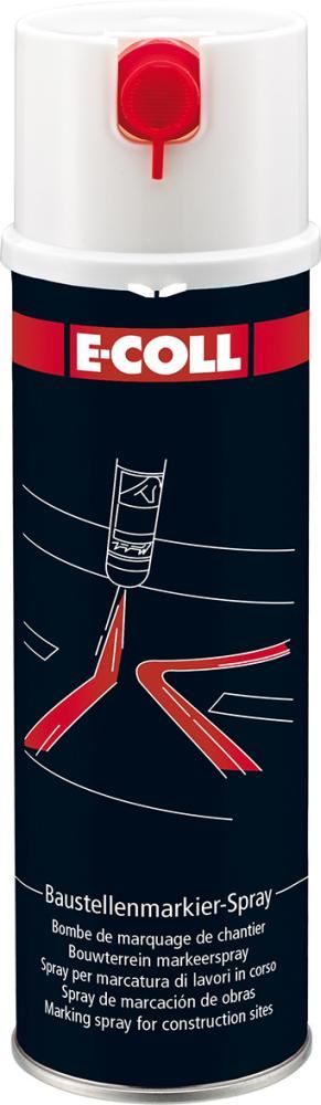 Produktbild E-Coll Baustellenmarkierspray weiß Sprühdose mit 500 ml