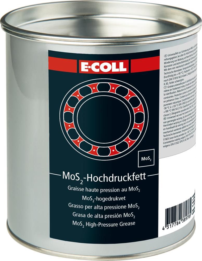Produktbild E-Coll Hochdruckhaftfett MoS2 schwarz grau Dose mit 1 kg