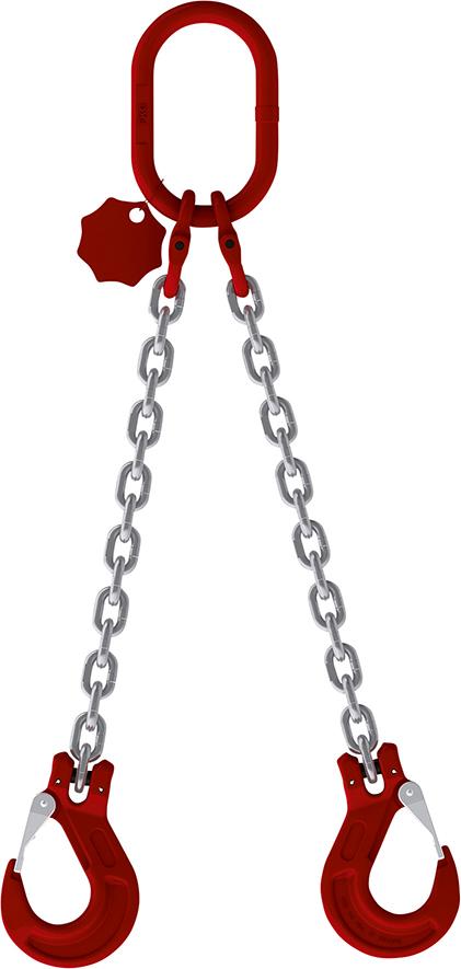 Produktbild Force Ketten Kettengehänge verzinkt 2 Stränge 2m Tragkraft 45-60 2t