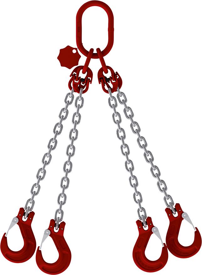 Produktbild Force Ketten Kettengehänge verzinkt 4 Stränge 2m Tragkraft 45-60 3t
