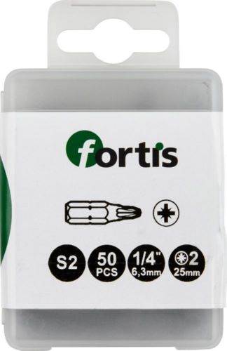 Produktbild Fortis Bit 1/4 Zoll DIN3126 C6,3 Kreuzschlitz PZ2 x 25 mm Box mit 50 Stück bild 3