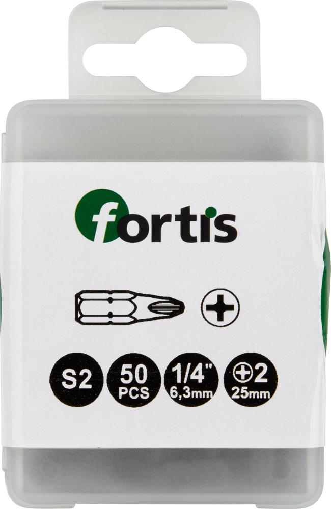 Produktbild Fortis Bit 1/4 Zoll DIN3126 C6,3 Kreuzschlitz PH25 x 25 mm Box mit 50 Stück