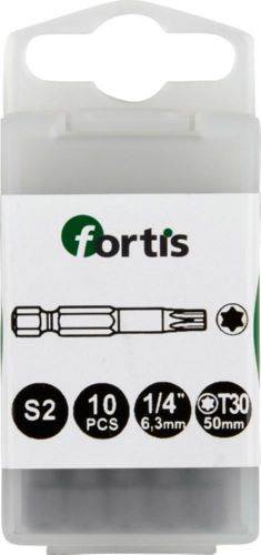 Produktbild Fortis Bit 1/4 Zoll DIN3126E6,3 Torx T30 x 50 mm Box mit 10 Stück