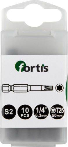 Produktbild Fortis Bit 1/4 Zoll DIN3126E6,3 Torx T25 x 50 mm Box mit 10 Stück