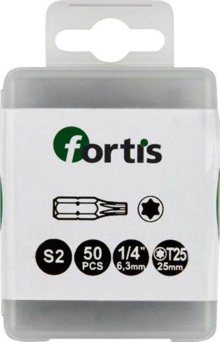 Produktbild Fortis Bit 1/4 Zoll DIN3126C6,3 Torx T25 x 25 mm Box mit 50 Stück