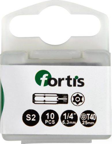 Produktbild Fortis Bit 1/4 Zoll DIN3126C6,3 Torx mit Bohrung T-BO40 x 25 mm Box mit 10 Stück
