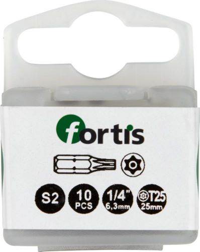 Produktbild Fortis Bit 1/4 Zoll DIN3126C6,3 Torx mit Bohrung T-BO25 x 25 mm Box mit 10 Stück
