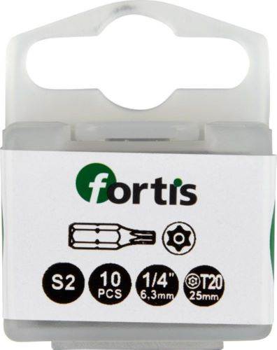 Produktbild Fortis Bit 1/4 Zoll DIN3126C6,3 Torx mit Bohrung T-BO20 x 25 mm Box mit 10 Stück