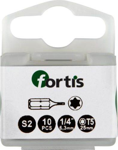 Produktbild Fortis Bit 1/4 Zoll DIN3126C6,3 Torx T5 x 25 mm Box mit 10 Stück