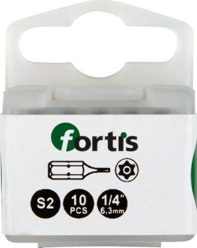 Produktbild Fortis Bit 1/4 Zoll DIN3126C6,3 Torx mit Bohrung T-BO10 x 25 mm Box mit 10 Stück