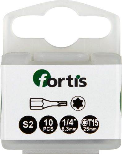 Produktbild Fortis Bit 1/4 Zoll DIN3126C6,3 Torx T15 x 25 mm Box mit 10 Stück
