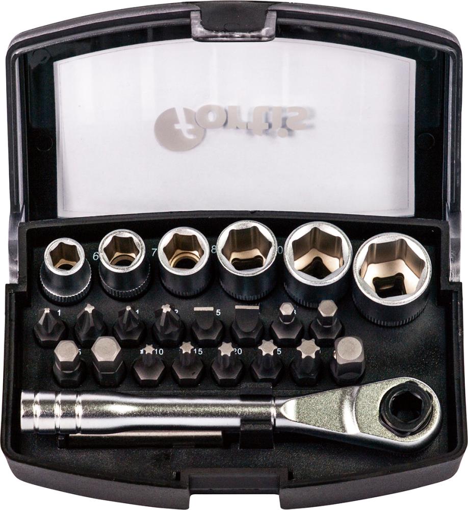 Produktbild Fortis Bit Sortiment gemischt mit Ratsche 24 Teile