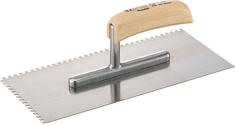 Produktbild Fortis Glättekelle 280 x 130 mm gezahnt 4 x 4 mm Bauqualität