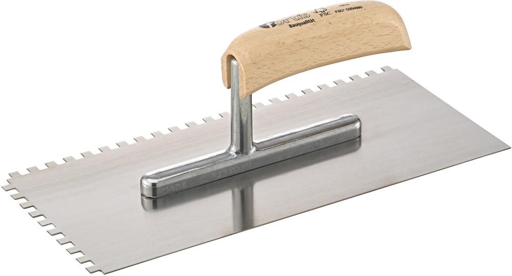 Produktbild Fortis Glättekelle 280 x 130 mm gezahnt 6 x 6 mm Bauqualität