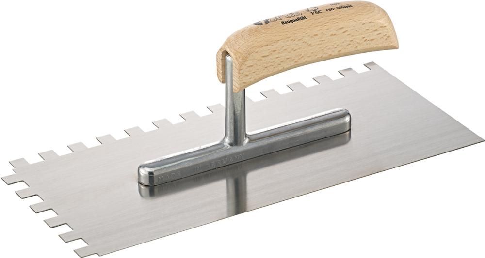 Produktbild Fortis Glättekelle 280 x 130 mm gezahnt 10 x 10 mm Bauqualität