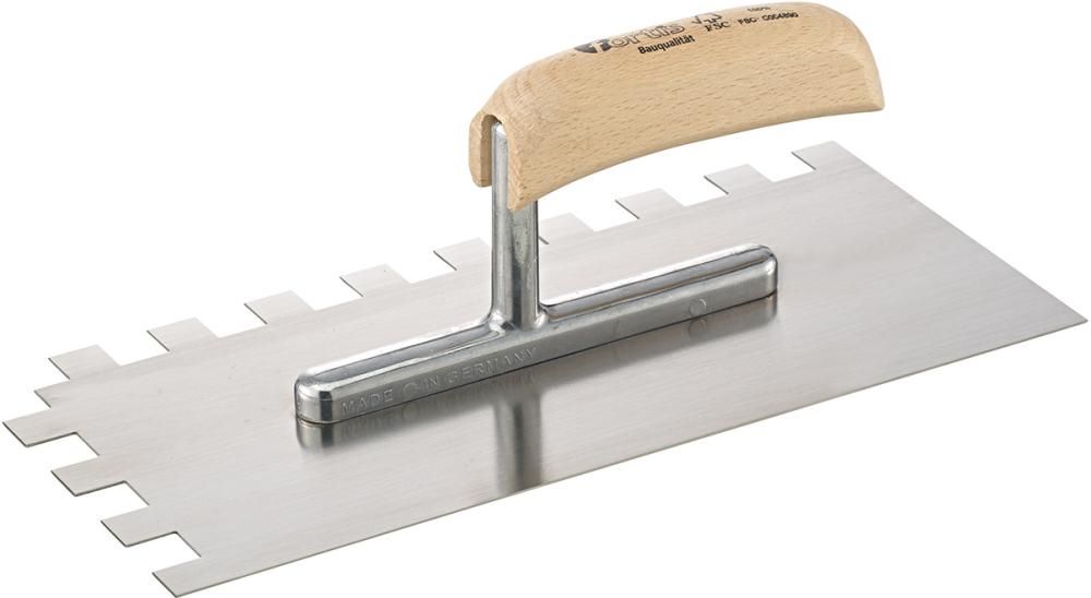 Produktbild Fortis Glättekelle 280 x 130 mm gezahnt 15 x 15 mm Bauqualität