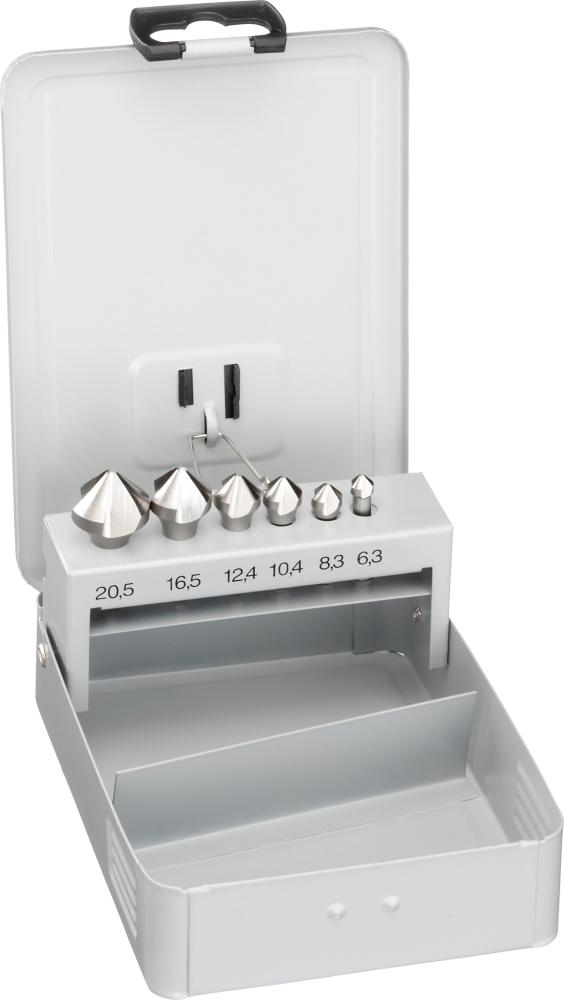 Produktbild Fortis Kegelsenkersatz mit Bitaufnahme D3126 HSS 90G 1/4 Zoll 6 Teile bild 7