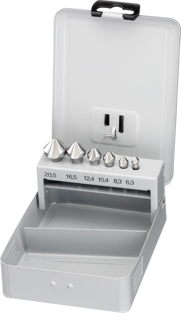 Produktbild Fortis Kegelsenkersatz mit Bitaufnahme D3126 HSS 90G 1/4 Zoll 6 Teile bild 8