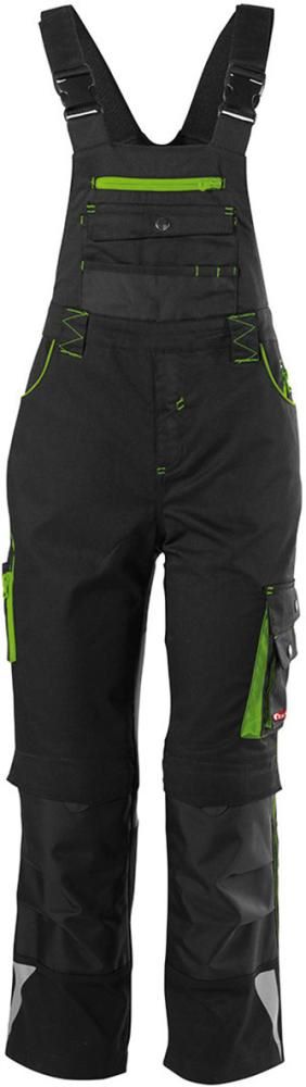 Produktbild Fortis Latzhose 24 Kids schwarz limegreen Gr. 98 bis 104