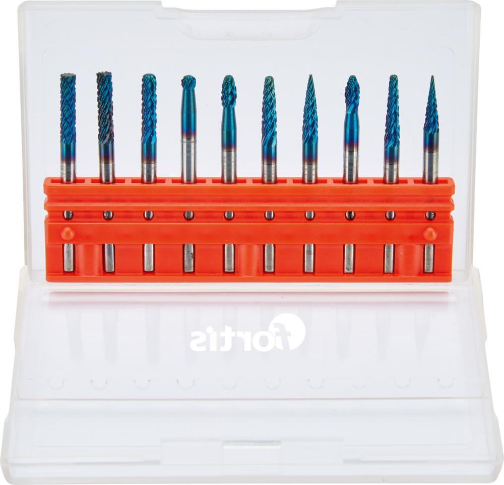 Produktbild Fortis Kleinfrässtift Satz Hartmetall 3 mm beschichtet 10 Teile