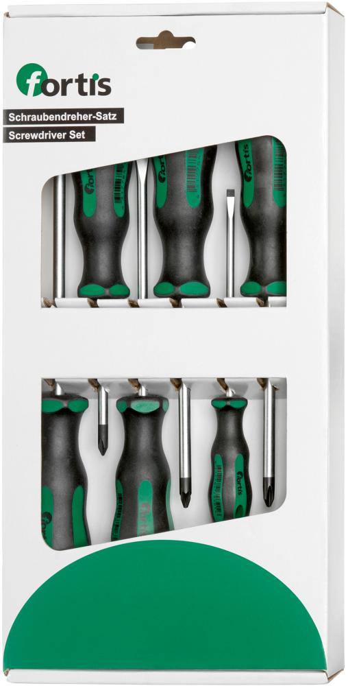Produktbild Fortis  Schraubendrehersatz für Schlitz und Kreuz PH PZ 7 Teile