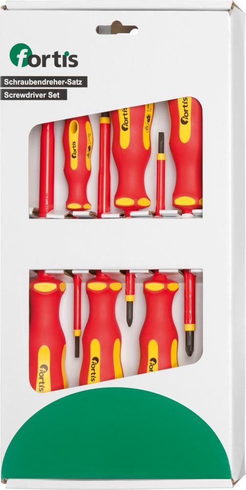 Produktbild Fortis  Schraubendrehersatz VDE für Schlitz und Kreuz PZ 7 Teile