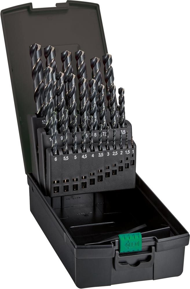 Produktbild FORTIS Spiralbohrer Set DIN338 HSS bronce bis 13,0 mm Kernlochbohrer