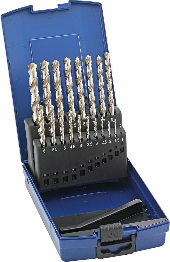 Produktbild FORTIS Spiralbohrer Set DIN338 HSSE geschliffen Typ N 1 bis 10 mm