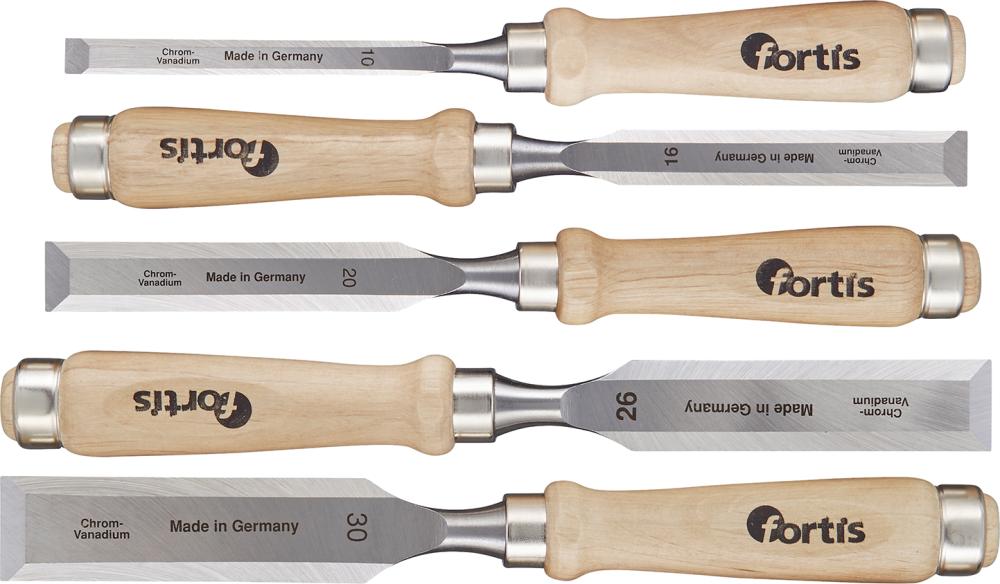 Produktbild Fortis  Stechbeitel Satz mit Holzheft 5 Teile im Karton