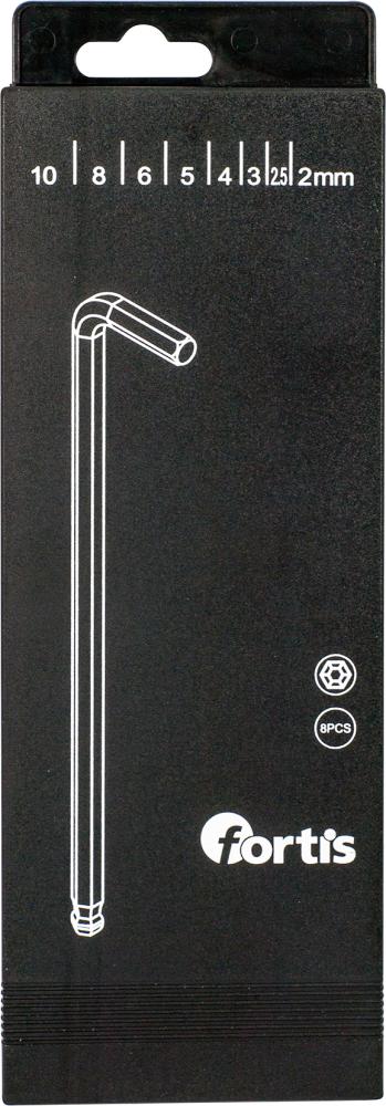 Produktbild Fortis  Winkelschraubendrehersatz 6kant lang mit Kugelkopf 8 Teile bild 3