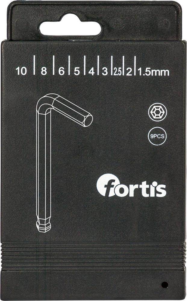 Produktbild Fortis  Winkelschraubendrehersatz 6kant mit Kugelkopf 9 Teile