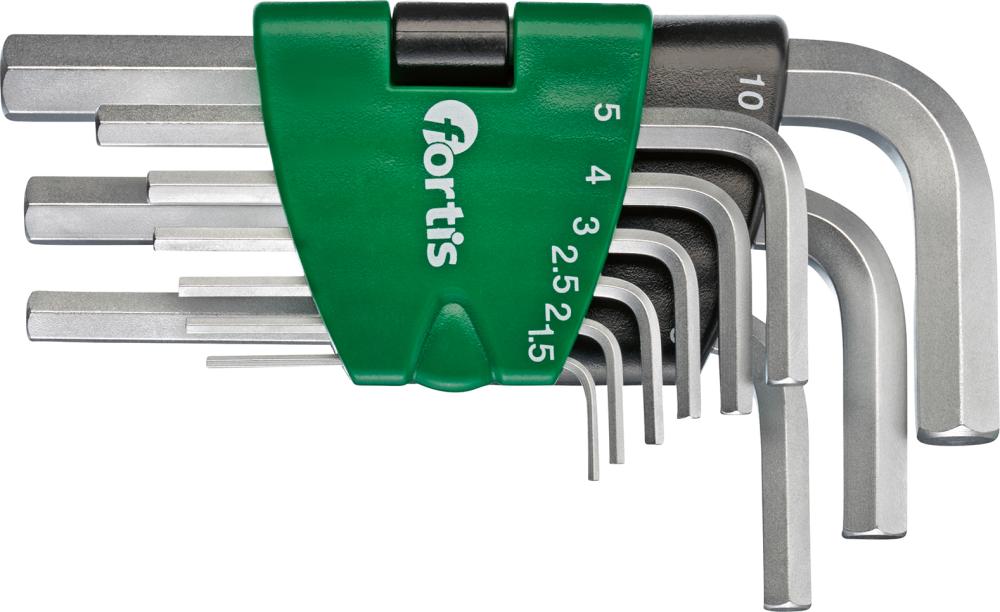 Produktbild Fortis  Winkelschraubendrehersatz Clip für 6kant 1,5-10 mm 9 Teile