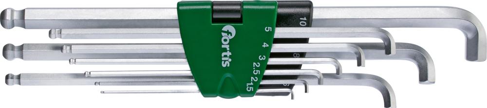 Produktbild Fortis  Winkelschraubendrehersatz Clip für 6kant Stubby 1,5-10 mm 9 Teile