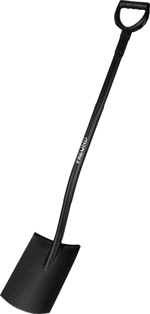 Produktbild Freund Victoria Gärtnerspaten flache Form Stahlstiel Ergoline schwarz