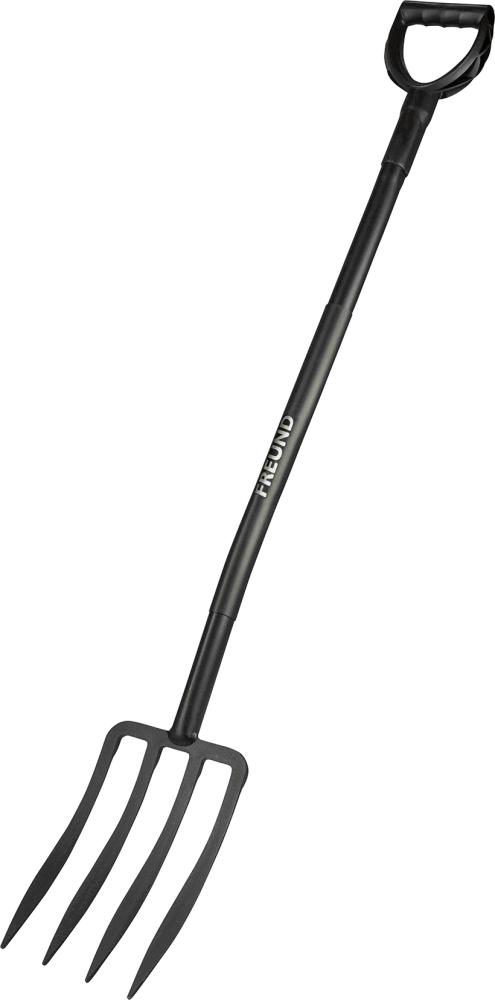 Produktbild Freund Victoria Spatengabel Ergoline Stahlstiel mit D-Griff schwarz