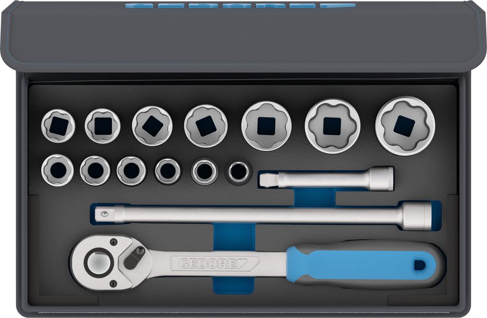 Produktbild GEDORE Steckschlüsseleinsatz Satz TC 19-MU-10 in Textiltasche C-Profil 1/2 Zoll