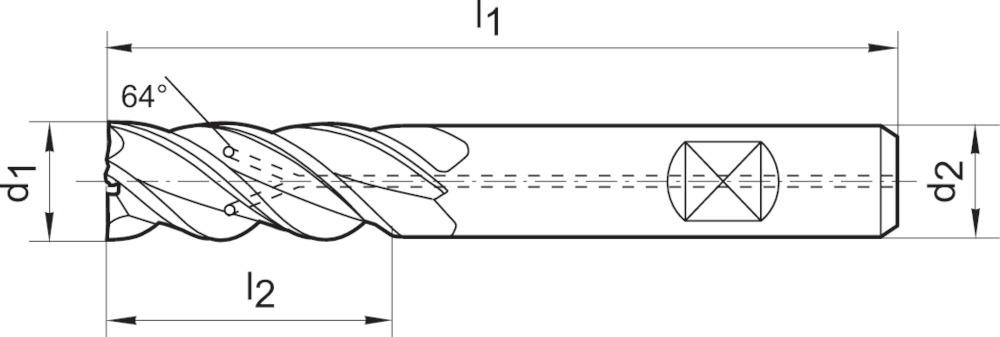 Produktbild Gühring Ratiofräser lang DIN6527 VHM FIRE Typ INOX Schaft HB Z4 10,0mm bild 11