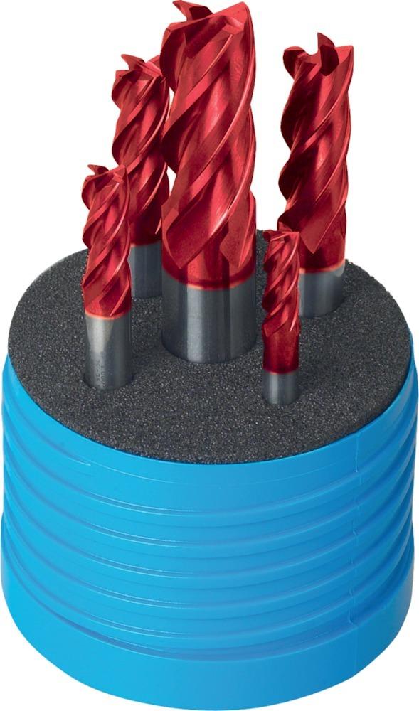 Produktbild Gühring Ratiofräser Set lang VHM FIRE 5 teilig Z4 Schaft HB 6-16mm