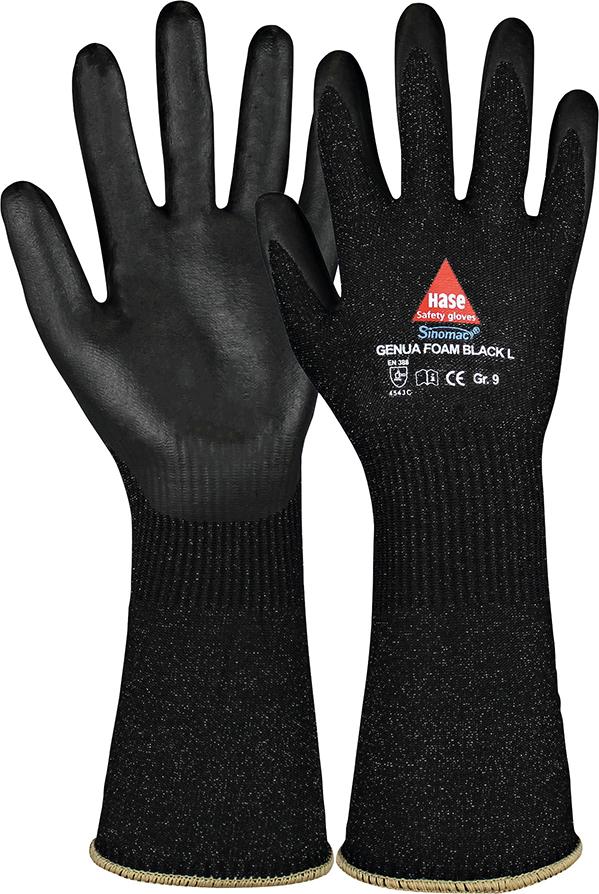 Produktbild Hase Safety Gloves Schnittschutzhandschuh Genua Foam Black Long Gr. 9