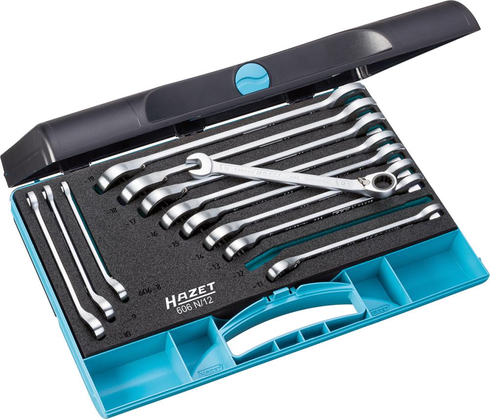 Produktbild Hazet Ringratschenschlüssel Satz 8 bis 19mm 12 teilig
