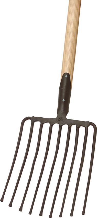 Produktbild Idealspaten Steingabel 9 Zinken schwarz Federdülle mit Stiel 130 cm