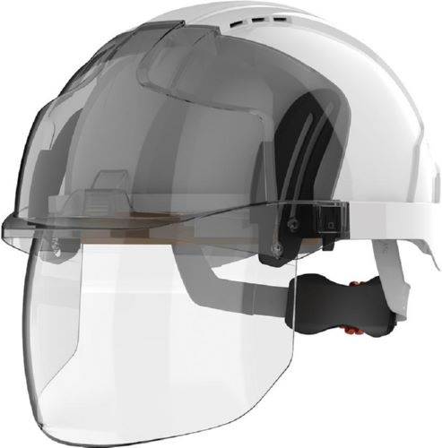 Produktbild JSP Schutzhelm mit Drehradverschluss EVO VISTAshield mit Visier weiß