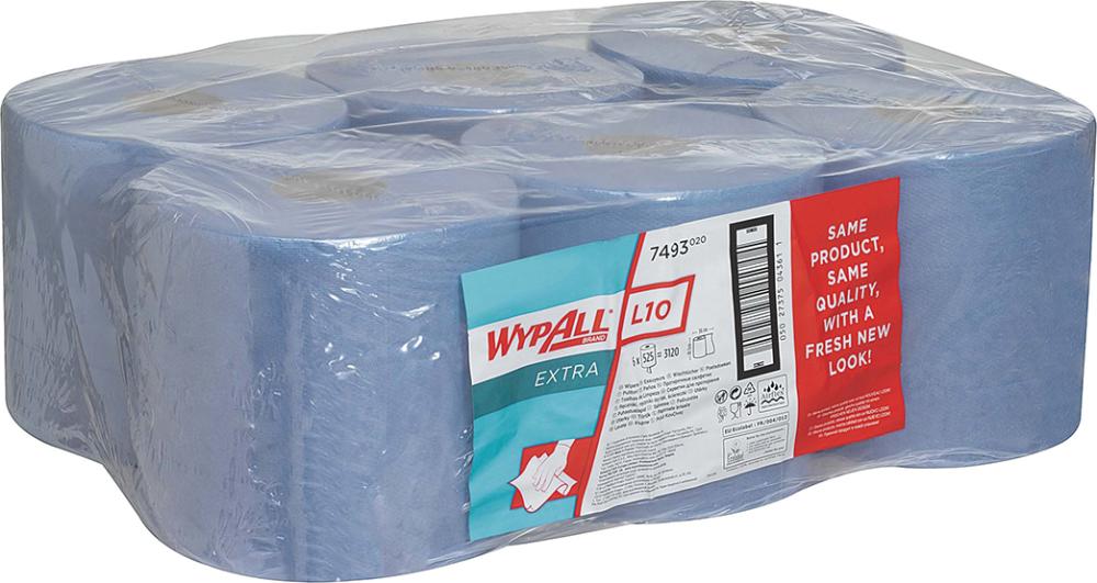 Produktbild Kimberly-Clark WYPALL L10 Wischtücher 18,5x38cm blau 525 Blatt