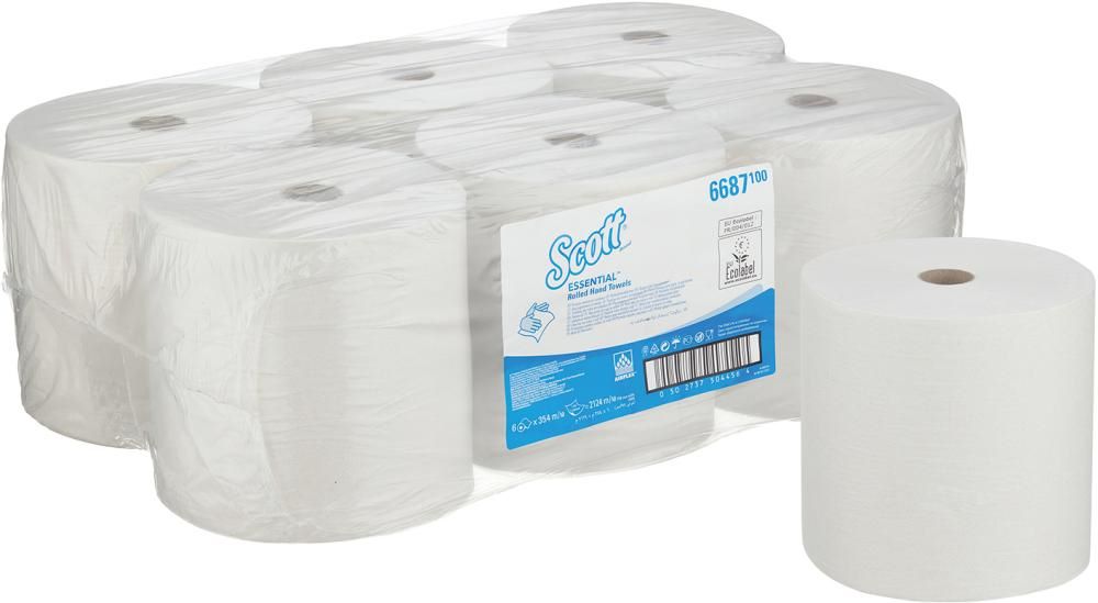 Produktbild Kimberly-Clark Rollenhandtuch Essential weiß 198 mm breit Rolle mit 354 Meter