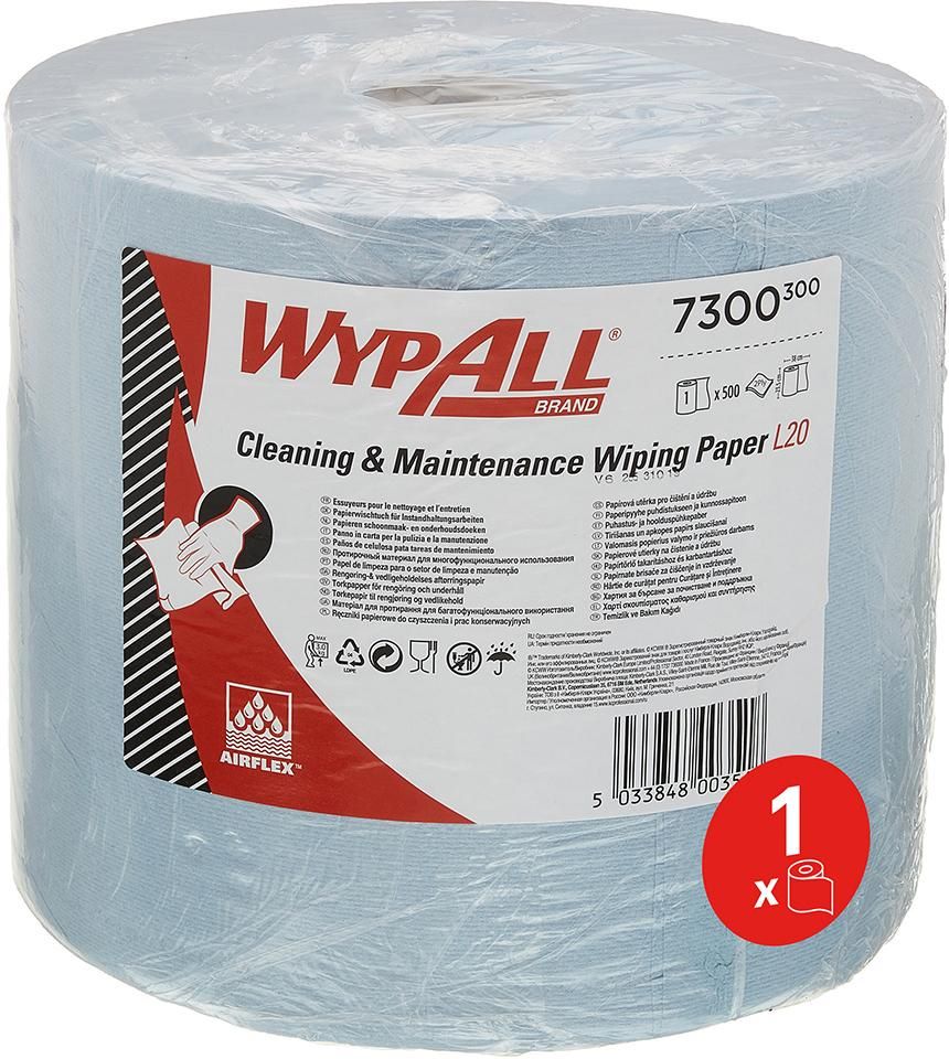 Produktbild Kimberly-Clark Wischtücher WypAll L20 blau 380 x 235 mm Rolle mit 190 Meter