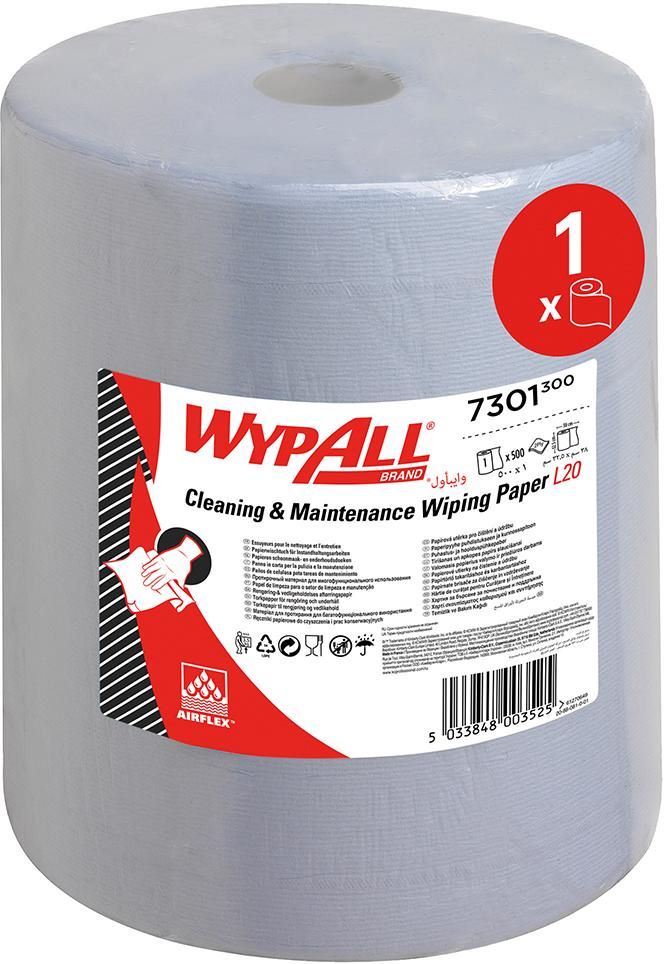 Produktbild Kimberly-Clark Wischtücher WypAll L20 blau 325 x 380 mm Rolle mit 190 Meter