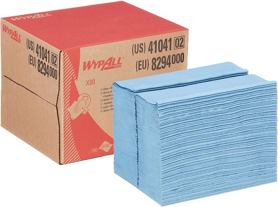 Produktbild Kimberly-Clark Wischtuch WypAll X80 Stahlblau 427 x 282 mm in Brag Box mit 160 Stück